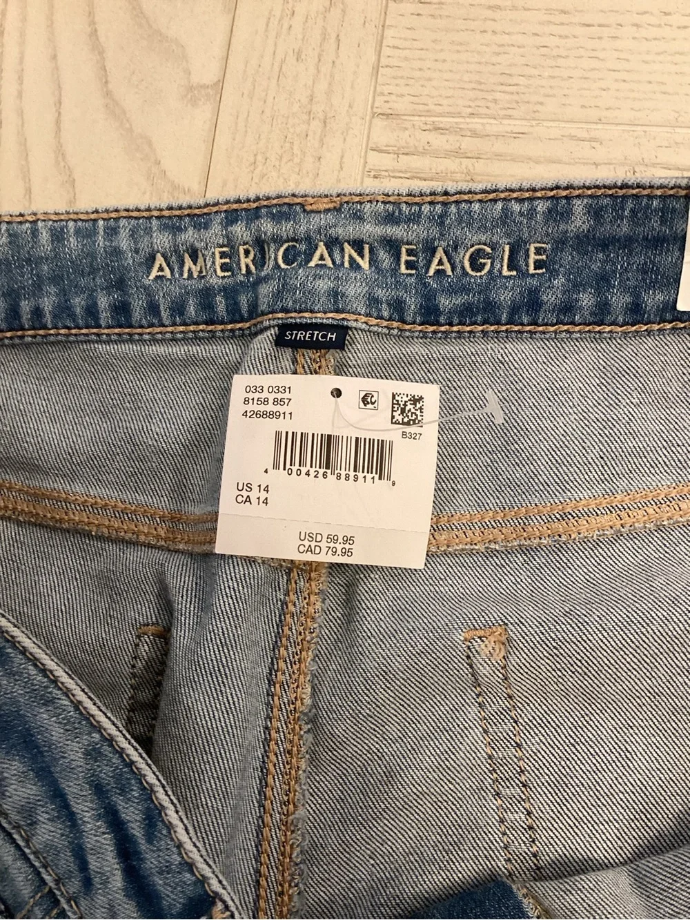 American Eagle 14 NWT Baggy Denim Shorts Women’s Bermuda Stretch 2025